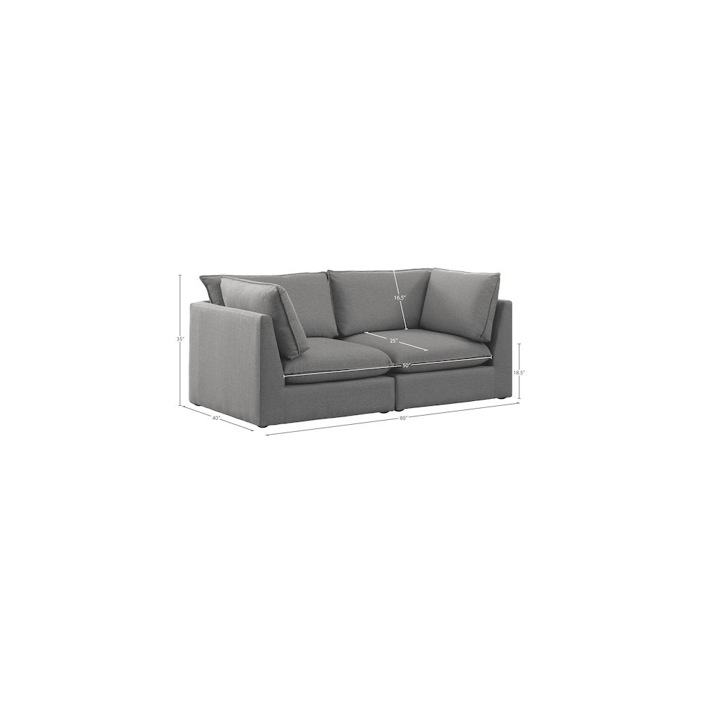 Mackenzie Grey Durable Linen Textured Modular Sofa