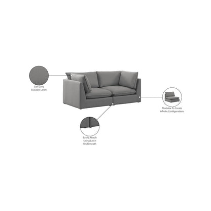 Mackenzie Grey Durable Linen Textured Modular Sofa