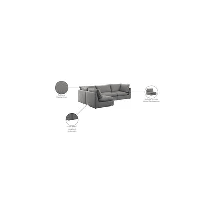 Mackenzie Grey Durable Linen Textured Modular Sectional