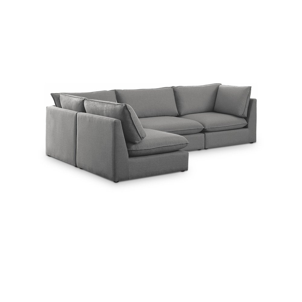 Mackenzie Grey Durable Linen Textured Modular Sectional
