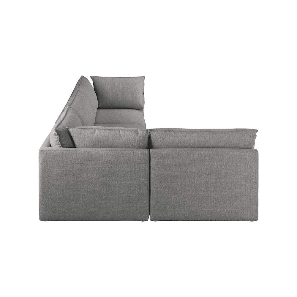 Mackenzie Grey Durable Linen Textured Modular Sectional