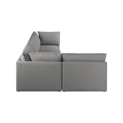 Mackenzie Grey Durable Linen Textured Modular Sectional