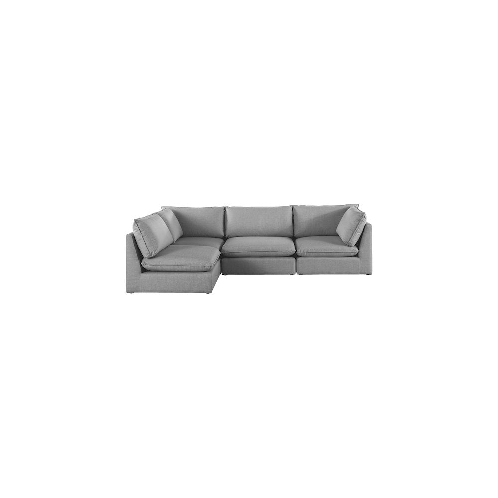 Mackenzie Grey Durable Linen Textured Modular Sectional
