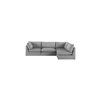 Mackenzie Grey Durable Linen Textured Modular Sectional