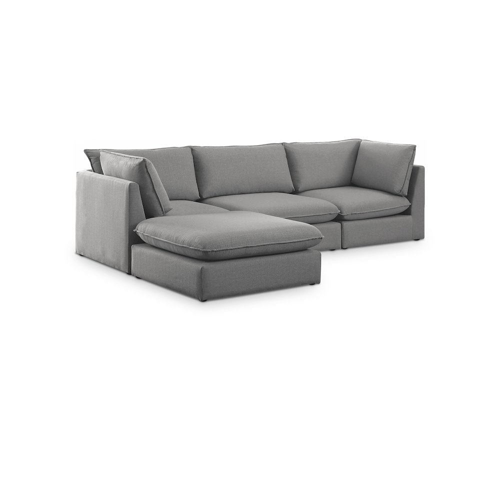Mackenzie Grey Durable Linen Textured Modular Sectional