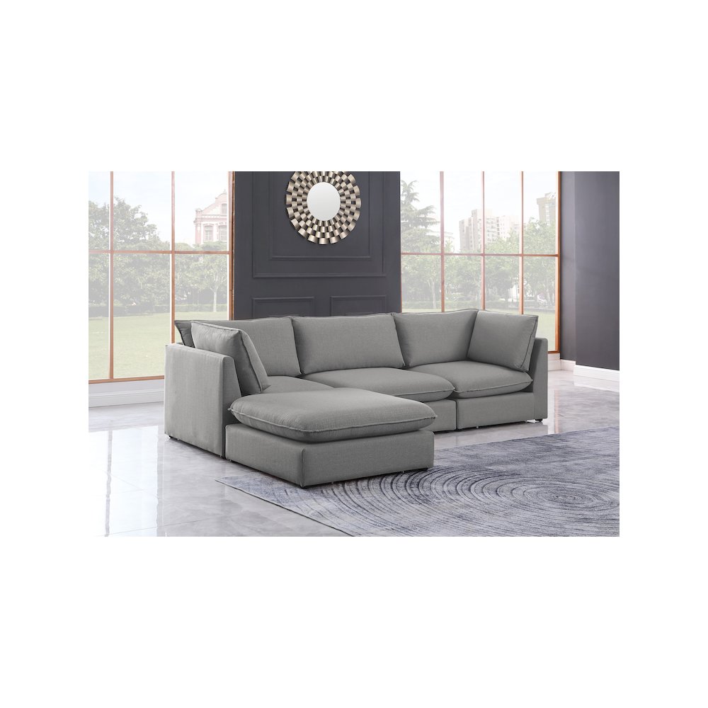 Mackenzie Grey Durable Linen Textured Modular Sectional