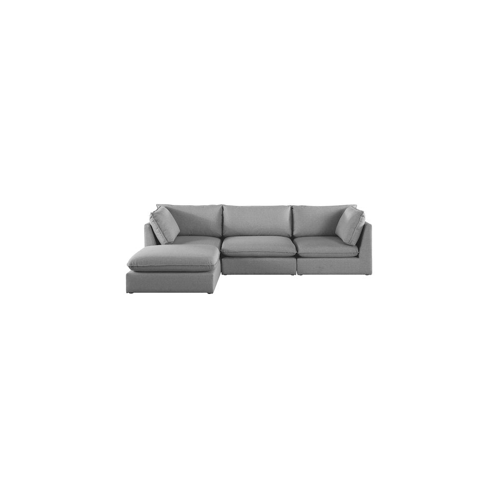 Mackenzie Grey Durable Linen Textured Modular Sectional