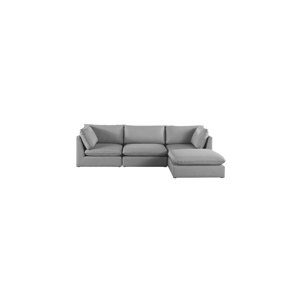 Mackenzie Grey Durable Linen Textured Modular Sectional