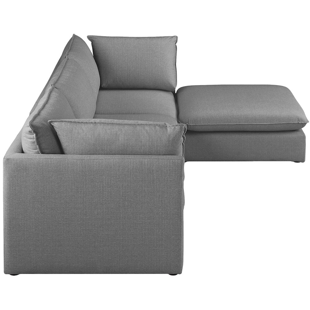 Mackenzie Grey Durable Linen Textured Modular Sectional