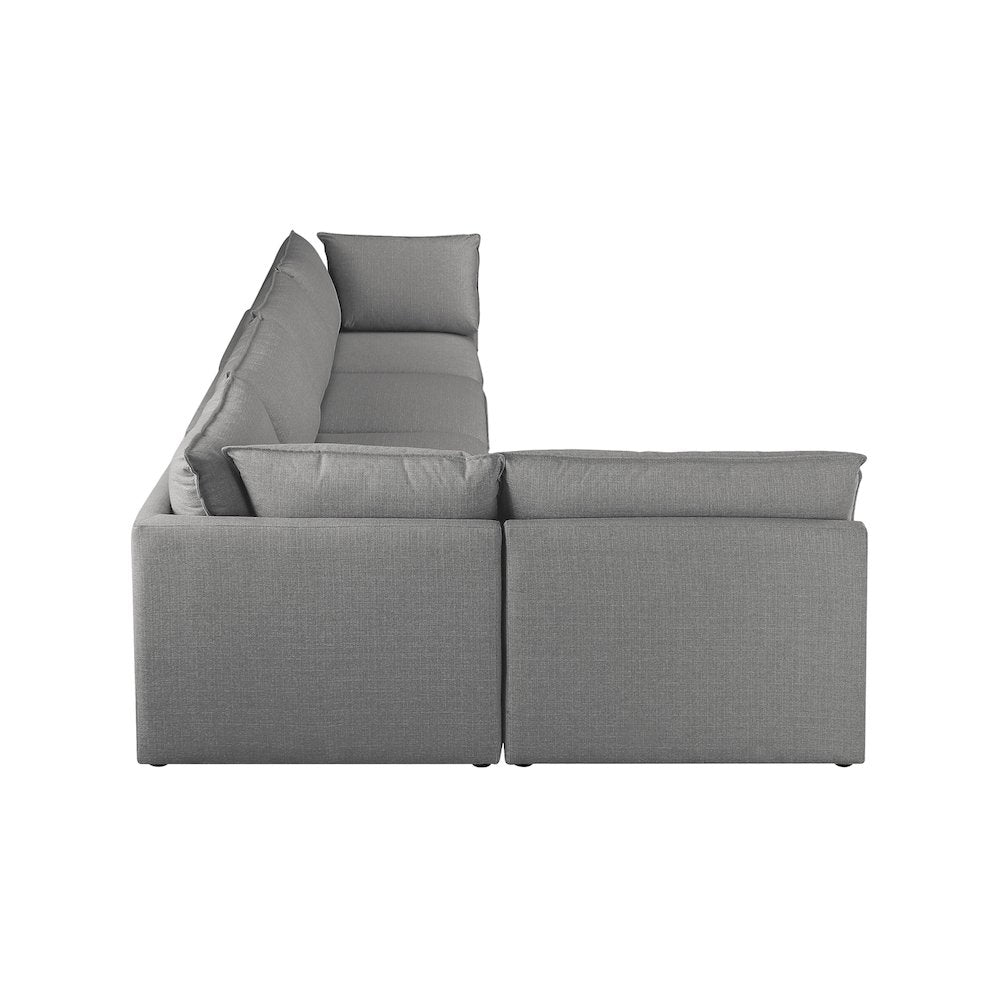 Mackenzie Grey Durable Linen Textured Modular Sectional