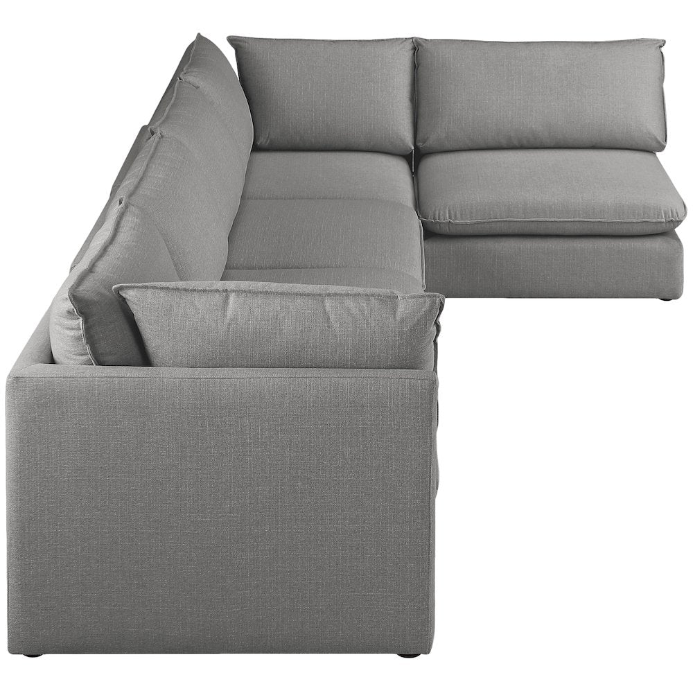 Mackenzie Grey Durable Linen Textured Modular Sectional