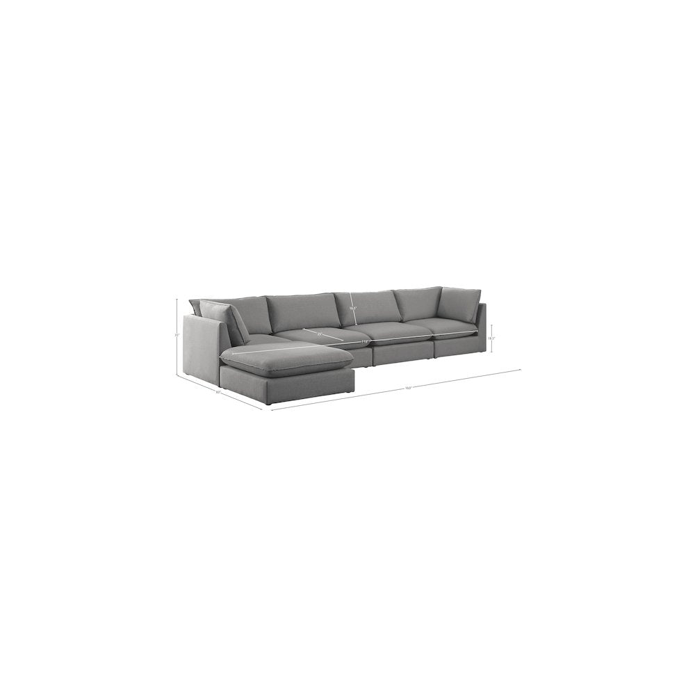 Mackenzie Grey Durable Linen Textured Modular Sectional