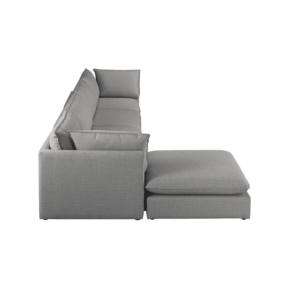 Mackenzie Grey Durable Linen Textured Modular Sectional
