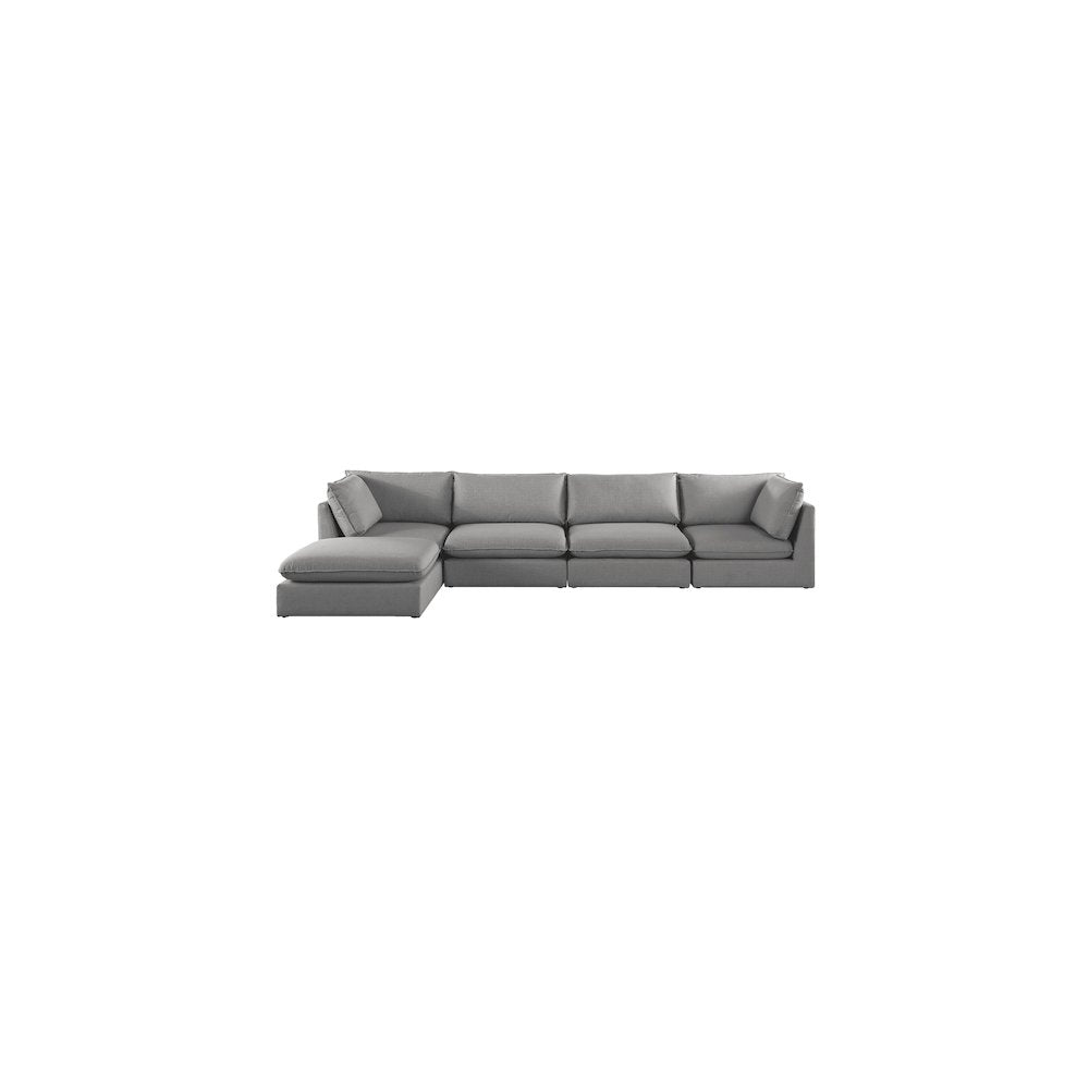Mackenzie Grey Durable Linen Textured Modular Sectional