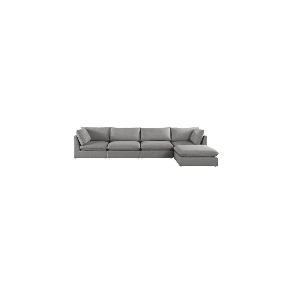 Mackenzie Grey Durable Linen Textured Modular Sectional