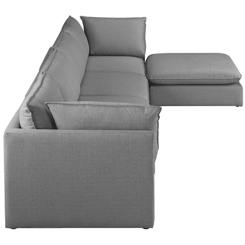 Mackenzie Grey Durable Linen Textured Modular Sectional