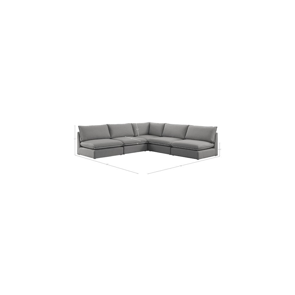 Mackenzie Grey Durable Linen Textured Modular Sectional