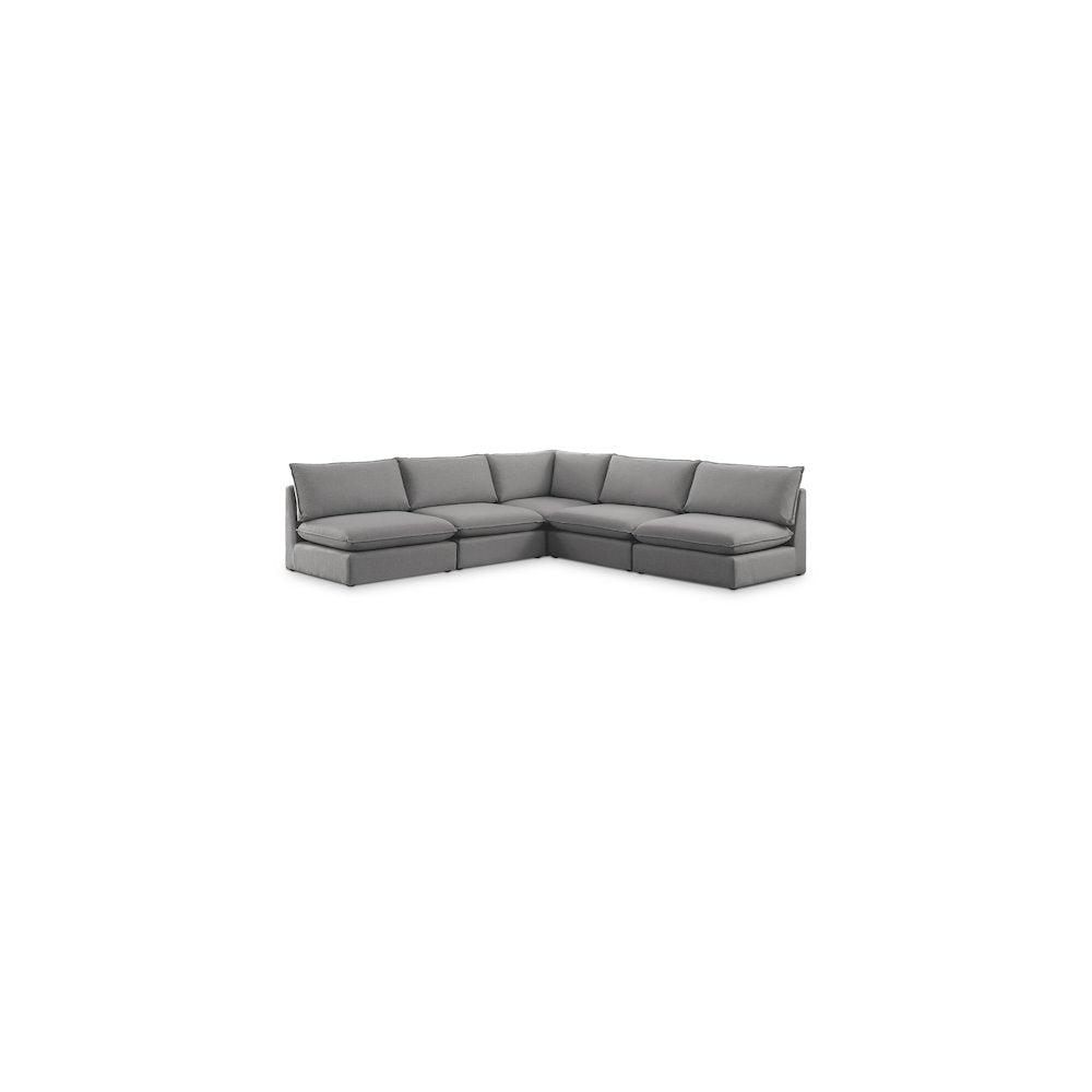 Mackenzie Grey Durable Linen Textured Modular Sectional