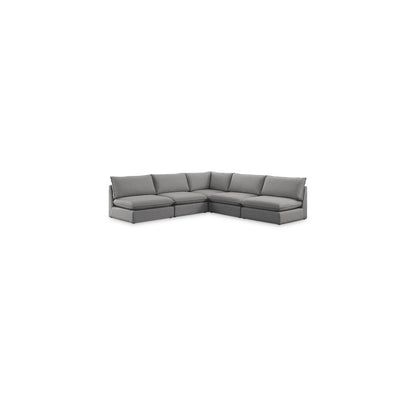 Mackenzie Grey Durable Linen Textured Modular Sectional