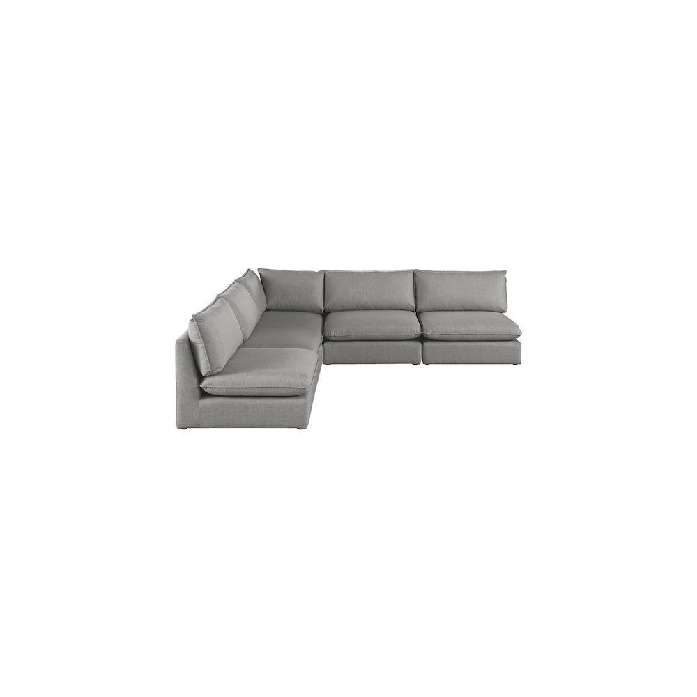 Mackenzie Grey Durable Linen Textured Modular Sectional
