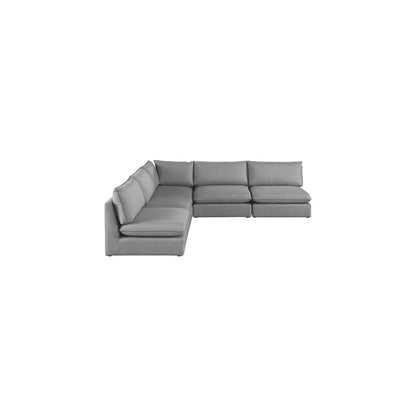 Mackenzie Grey Durable Linen Textured Modular Sectional