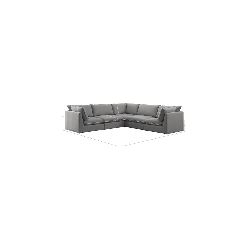 Mackenzie Grey Durable Linen Textured Modular Sectional
