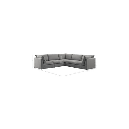 Mackenzie Grey Durable Linen Textured Modular Sectional