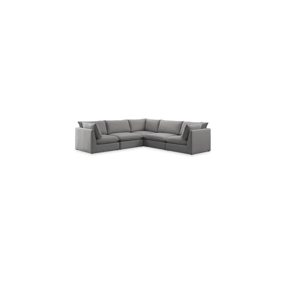 Mackenzie Grey Durable Linen Textured Modular Sectional