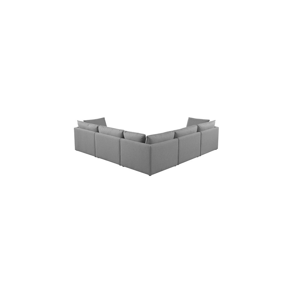 Mackenzie Grey Durable Linen Textured Modular Sectional