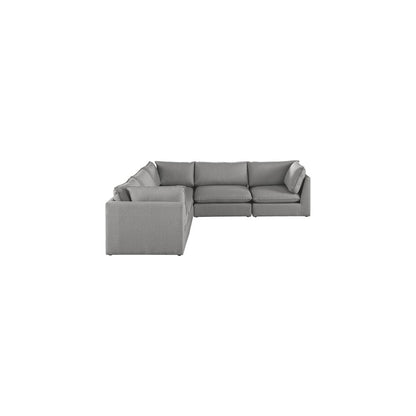 Mackenzie Grey Durable Linen Textured Modular Sectional