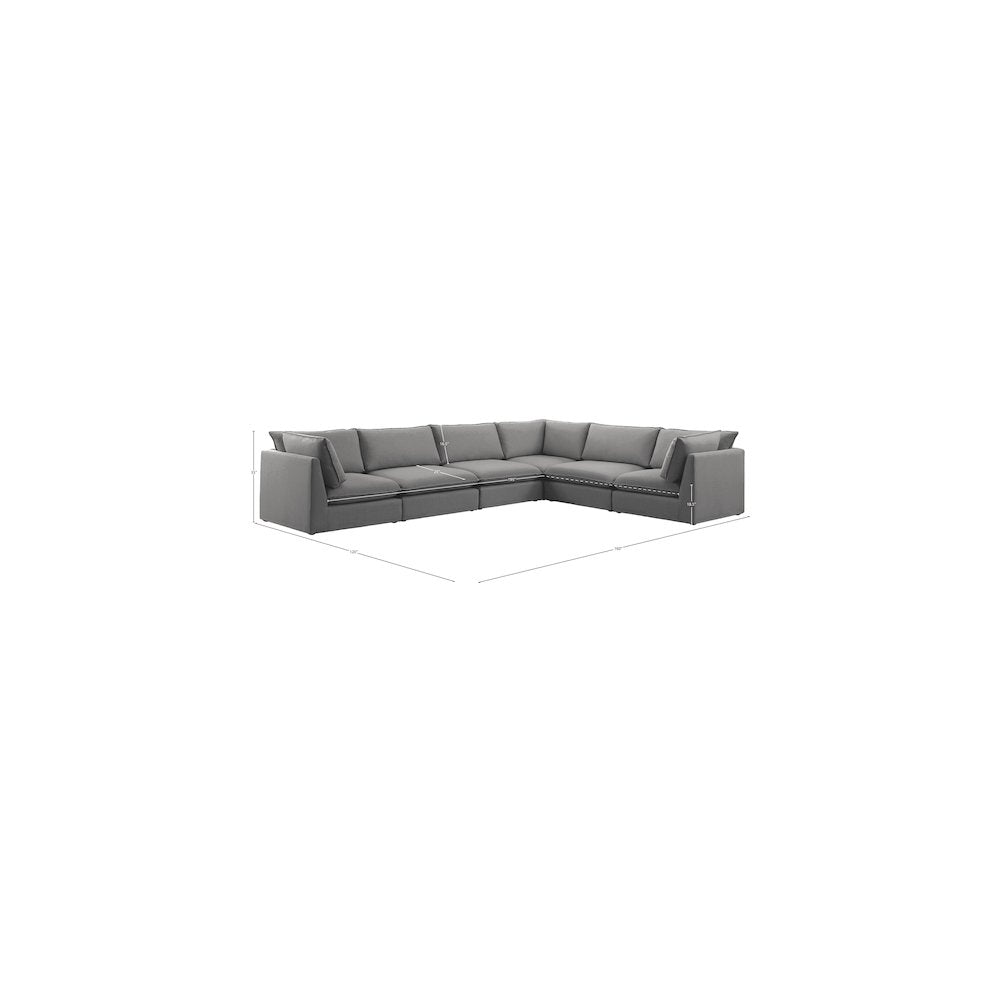 Mackenzie Grey Durable Linen Textured Modular Sectional