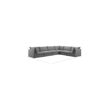 Mackenzie Grey Durable Linen Textured Modular Sectional