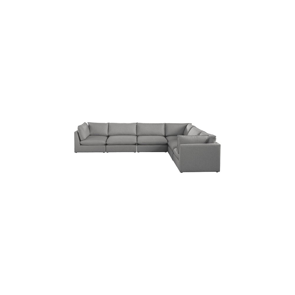Mackenzie Grey Durable Linen Textured Modular Sectional