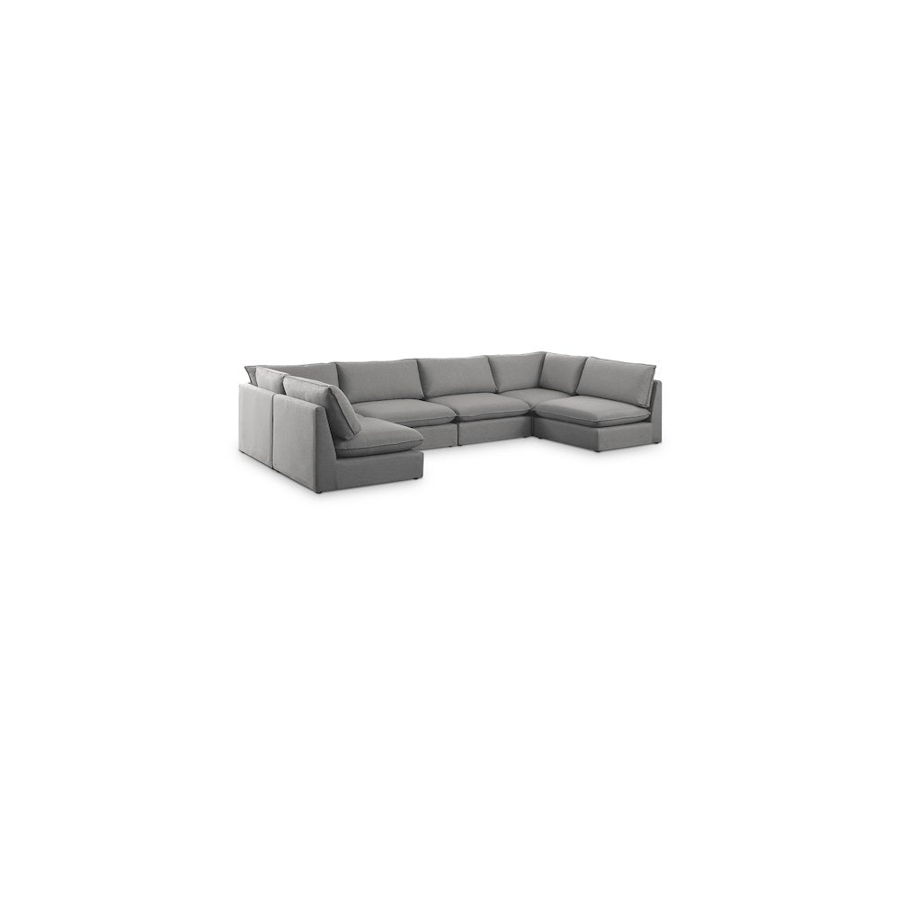 Mackenzie Grey Durable Linen Textured Modular Sectional