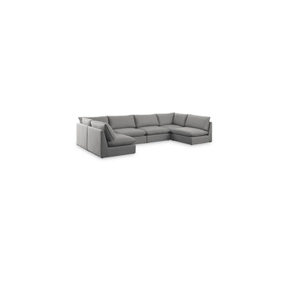 Mackenzie Grey Durable Linen Textured Modular Sectional