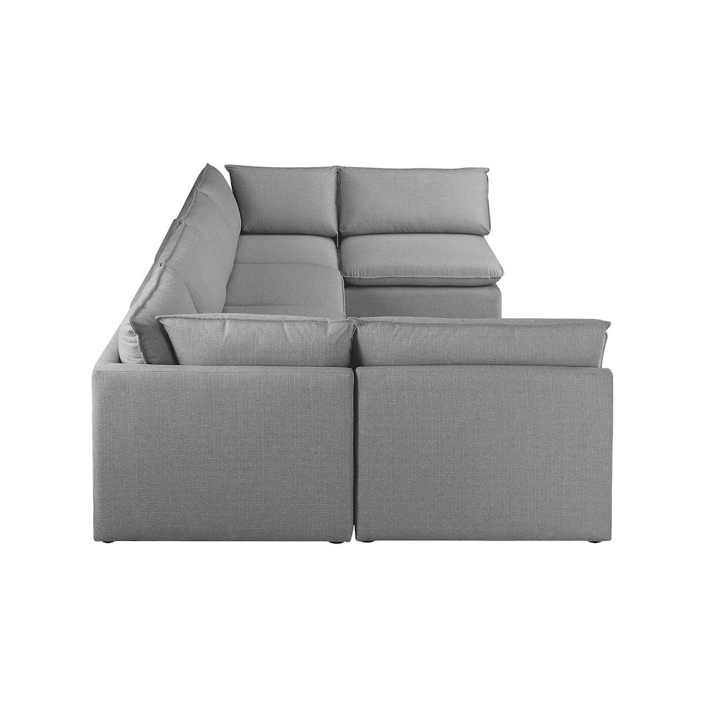 Mackenzie Grey Durable Linen Textured Modular Sectional