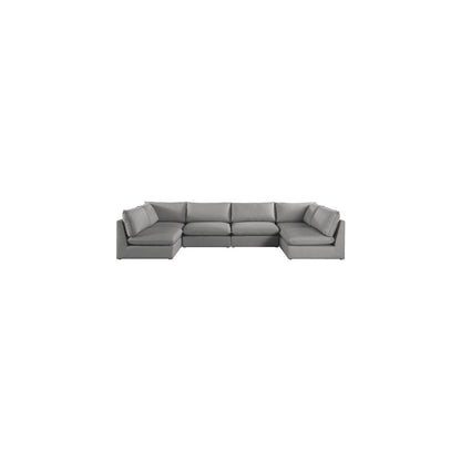 Mackenzie Grey Durable Linen Textured Modular Sectional