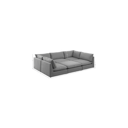 Mackenzie Grey Durable Linen Textured Modular Sectional