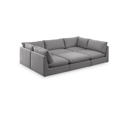 Mackenzie Grey Durable Linen Textured Modular Sectional