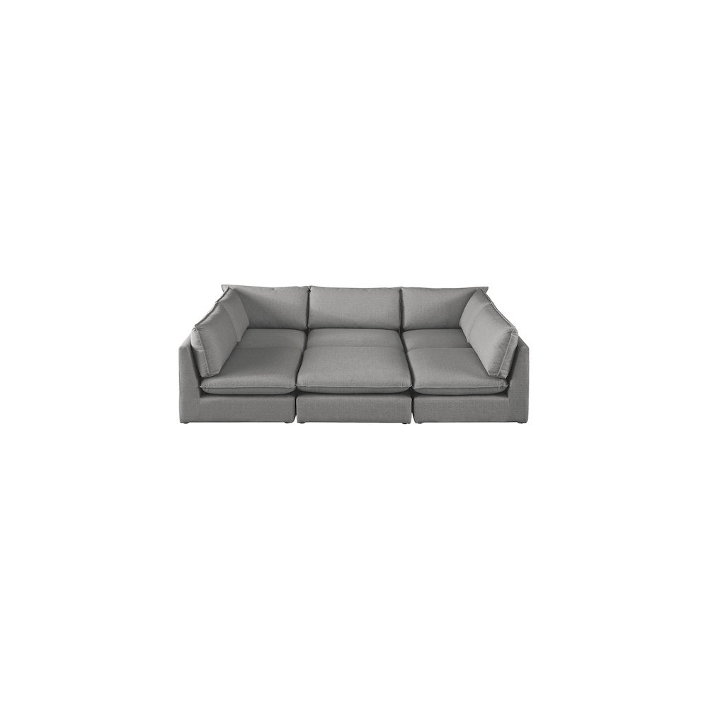 Mackenzie Grey Durable Linen Textured Modular Sectional