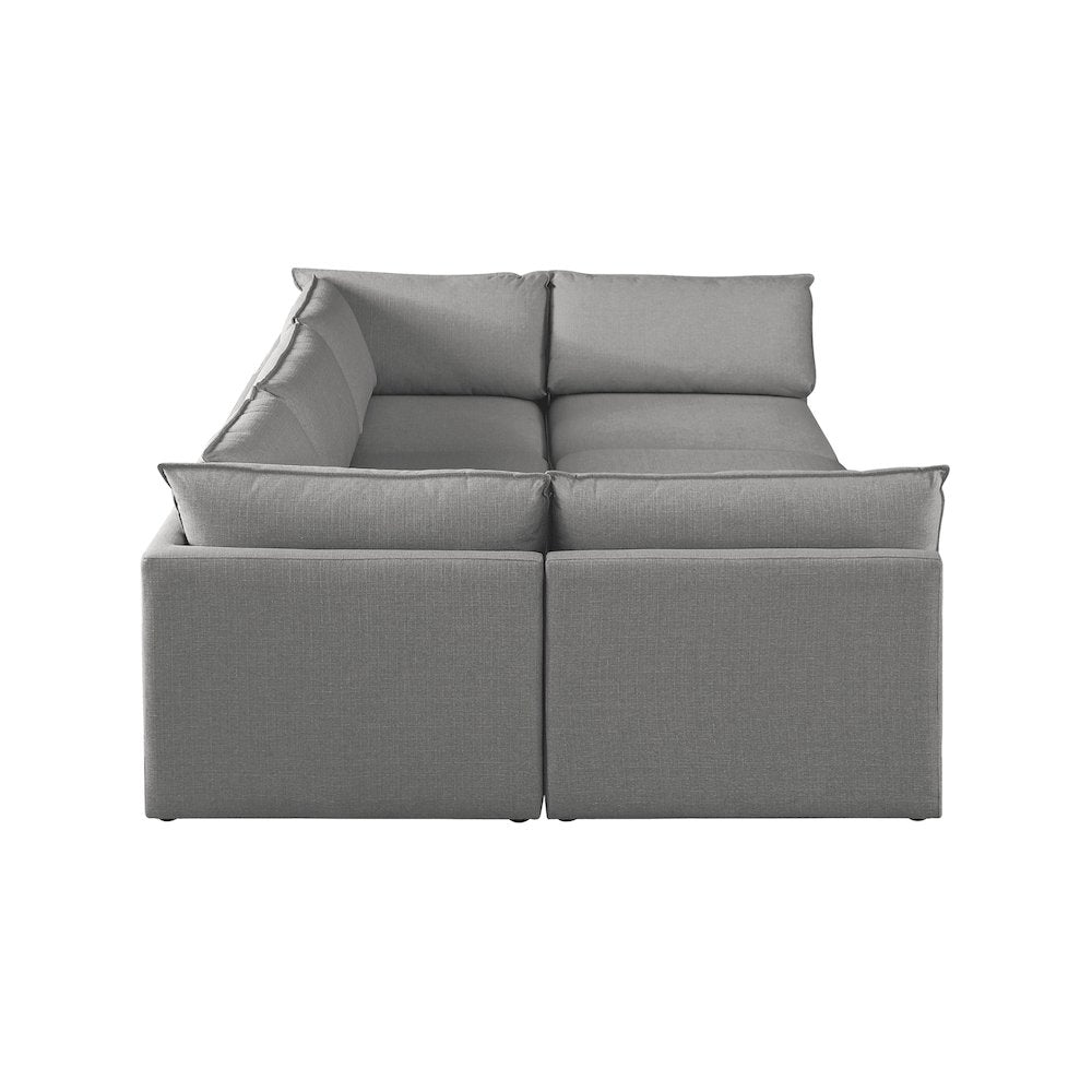 Mackenzie Grey Durable Linen Textured Modular Sectional