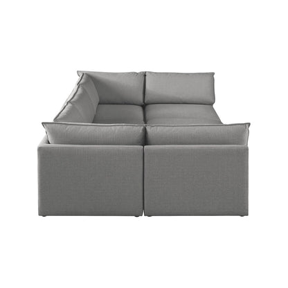 Mackenzie Grey Durable Linen Textured Modular Sectional