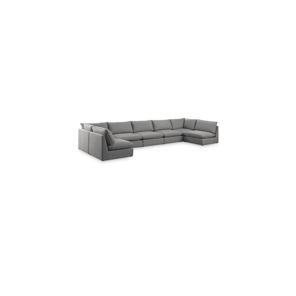 Mackenzie Grey Durable Linen Textured Modular Sectional