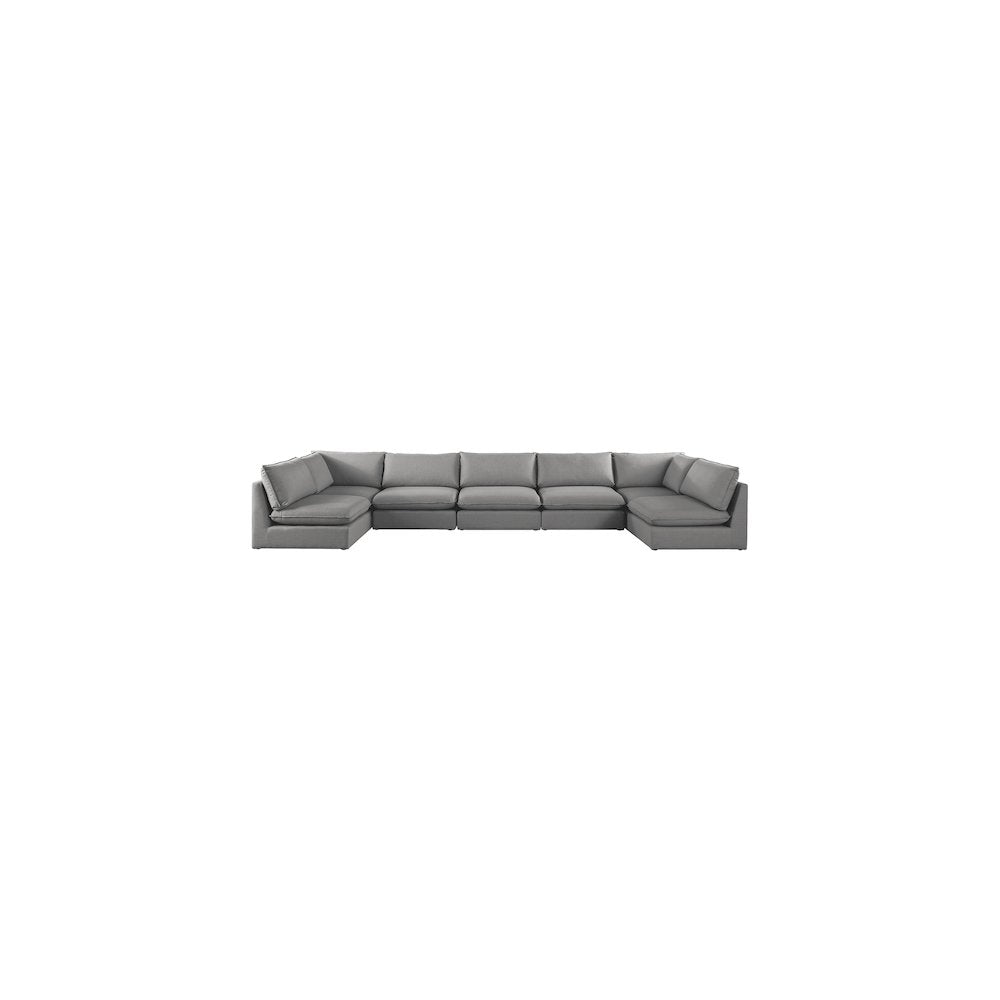 Mackenzie Grey Durable Linen Textured Modular Sectional