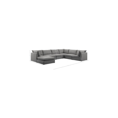 Mackenzie Grey Durable Linen Textured Modular Sectional