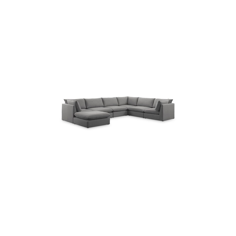 Mackenzie Grey Durable Linen Textured Modular Sectional