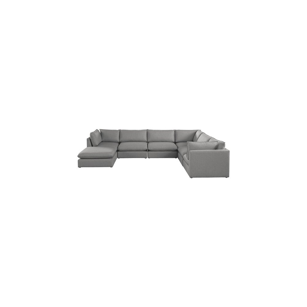 Mackenzie Grey Durable Linen Textured Modular Sectional