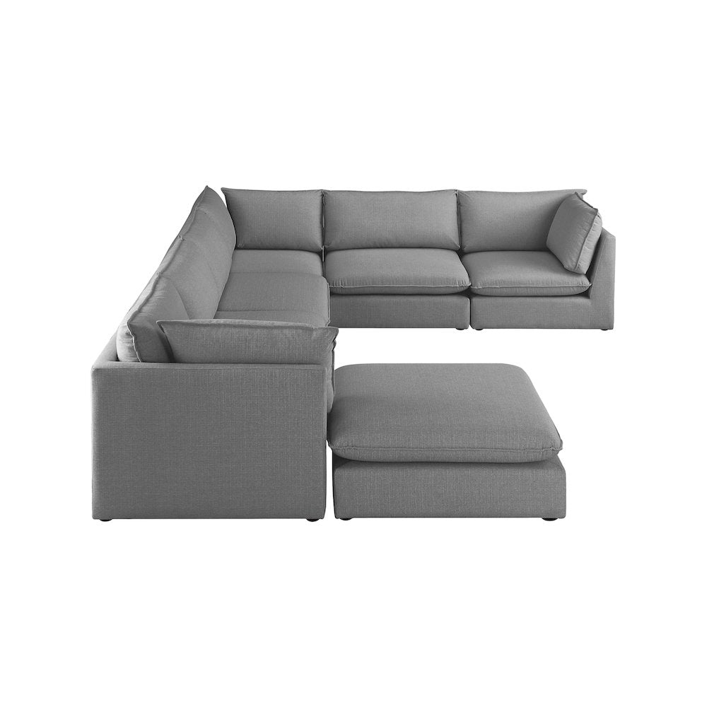 Mackenzie Grey Durable Linen Textured Modular Sectional