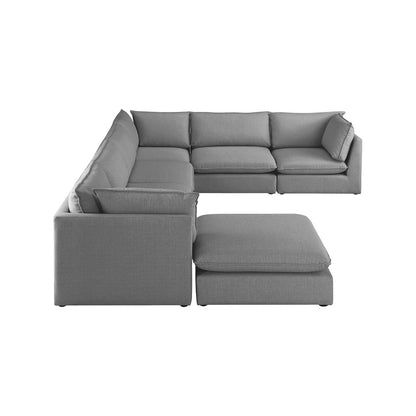 Mackenzie Grey Durable Linen Textured Modular Sectional