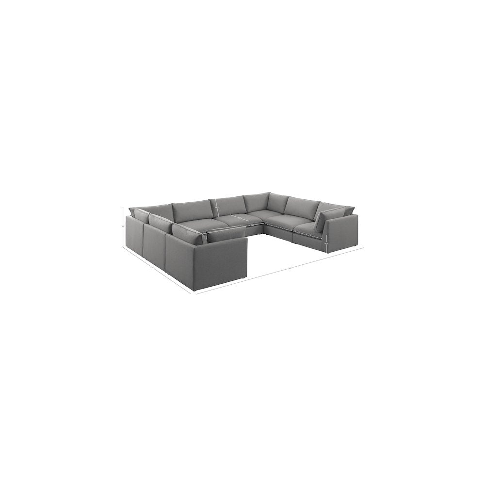 Mackenzie Grey Durable Linen Textured Modular Sectional
